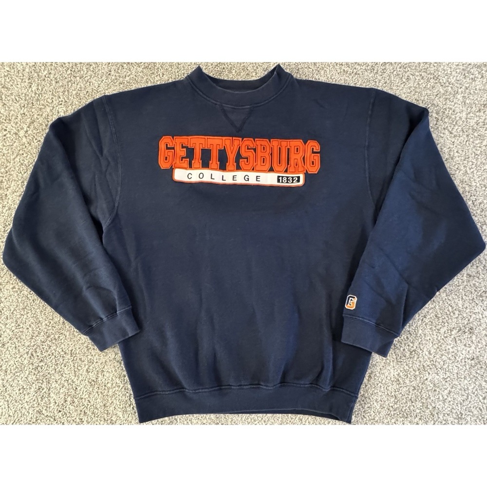 Vintage Gettysburg College Crewneck Mens Medium Sweatshirt Blue Embroidered